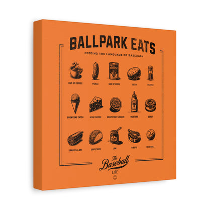 Ballpark Eats_Feeding the Language of Baseball Wall Art Canvas_Orange