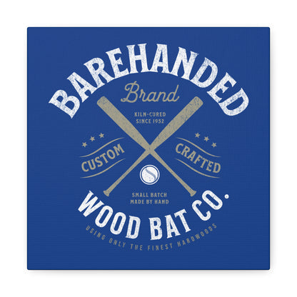Barehanded Wood Bat Co. Wall Art Canvas_Royal Blue