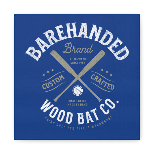 Barehanded Wood Bat Co. Wall Art Canvas_Royal Blue
