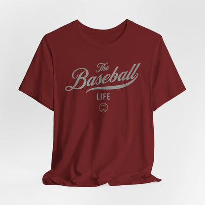 The Baseball Life Classic Script T-Shirt_Silver Gray Print