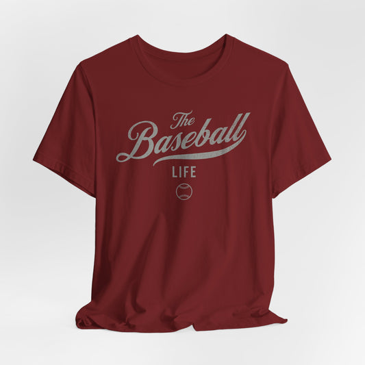 The Baseball Life Classic Script T-Shirt_Silver Gray Print