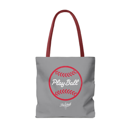 Baseball Icon Play Ball Tote Bag_Gray