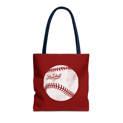 Weathered Baseball Tote Bag_Maroon
