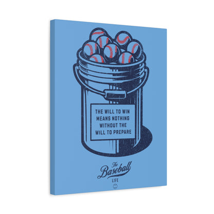 Bucket of Balls (The Will To Prepare) Wall Art Canvas_Carolina Blue Vertical