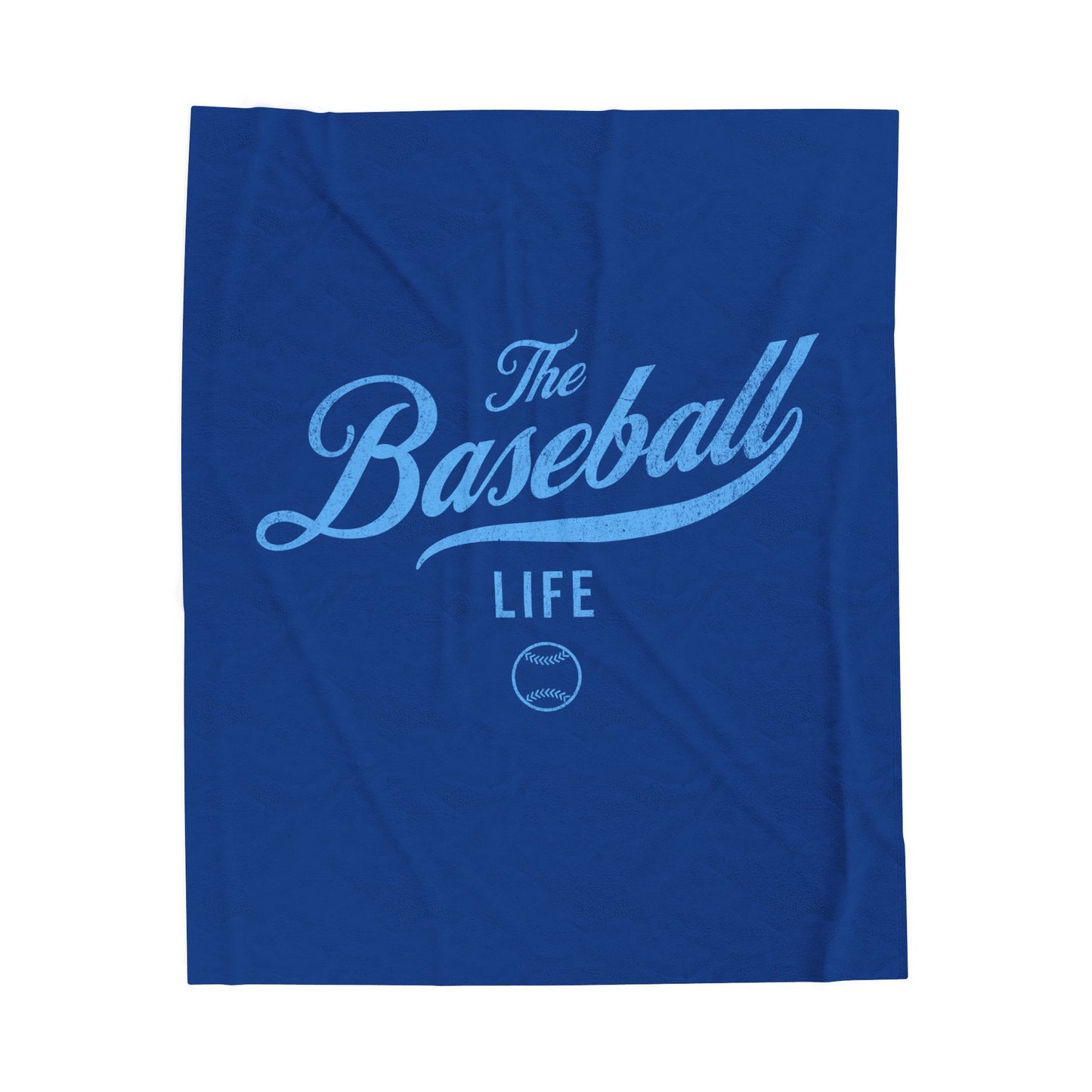 Velveteen Plush Blanket_Royal Blue with Carolina Blue Print