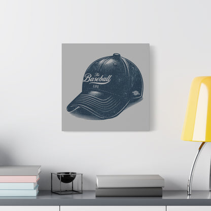The Baseball Life Ball Cap Wall Art Canvas_Silver Gray