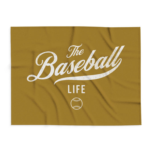 Fleece Blanket_Old Gold w White Print