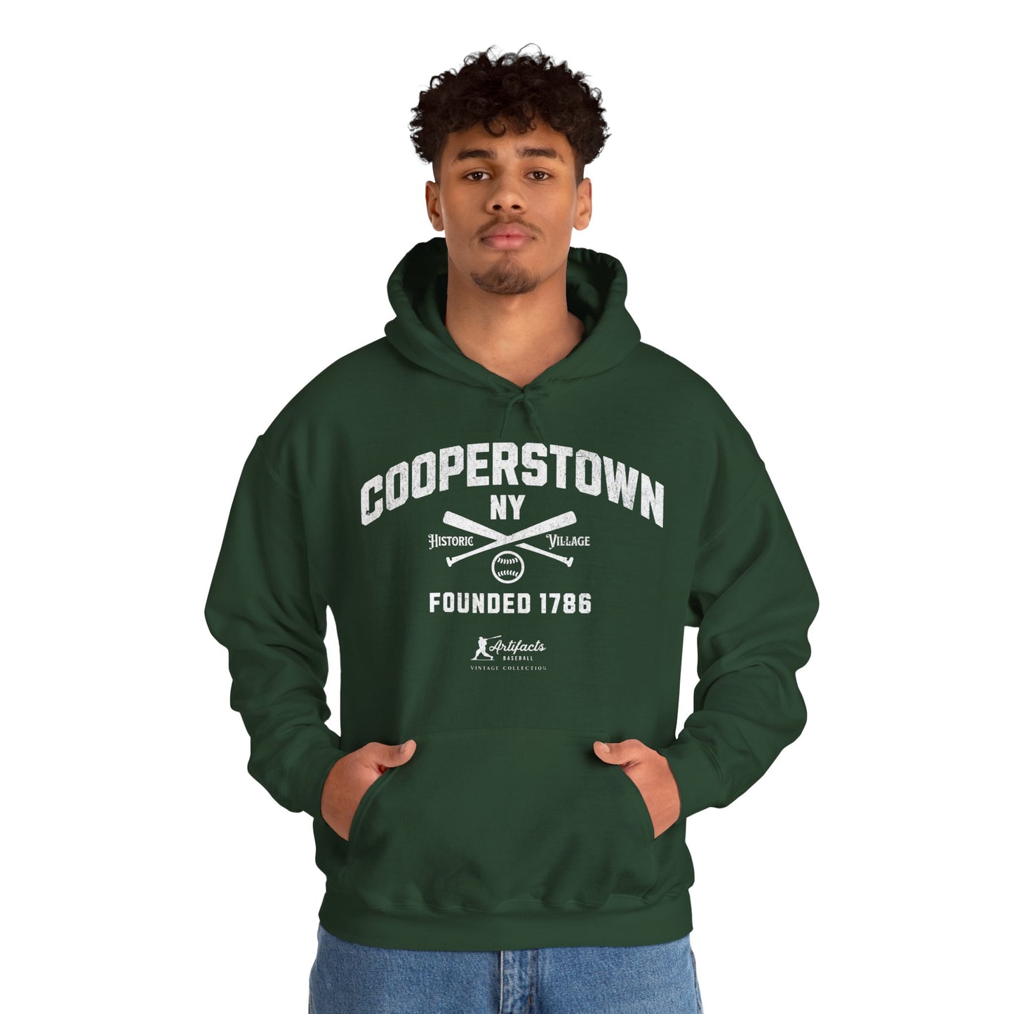 Cooperstown, NY Hoodie - White Print