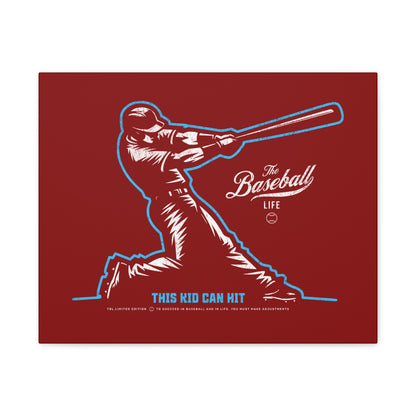 This Kid Can Hit  Wall Art Canvas_Cardinal Red