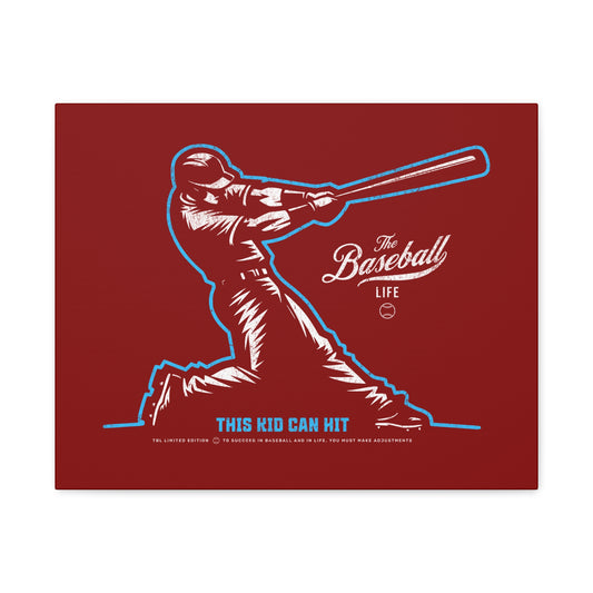 This Kid Can Hit  Wall Art Canvas_Cardinal Red