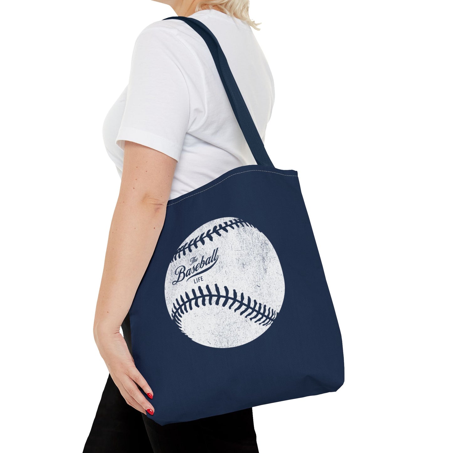 Weathered Baseball Tote Bag_Navy