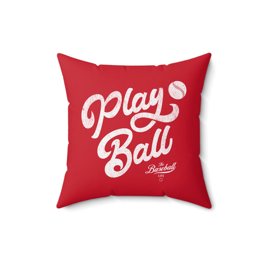 Accent Pillow_Play Ball Script_Red