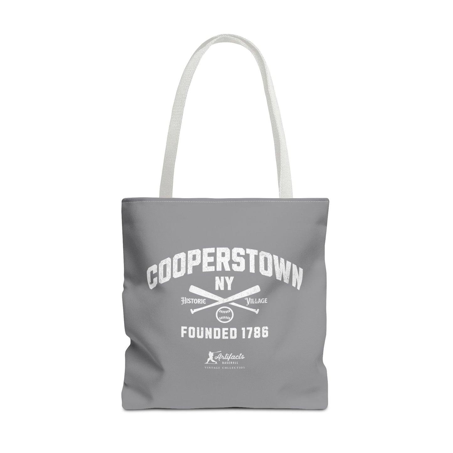 Cooperstown, NY Tote Bag_Gray w White Print