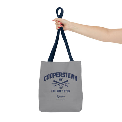 Cooperstown, NY Tote Bag_Gray w Navy Print