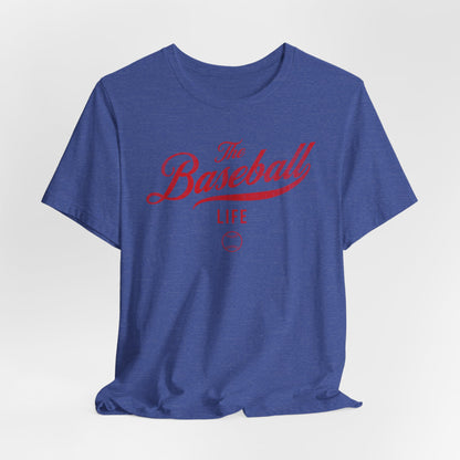The Baseball Life Classic Script T-Shirt_Red Print