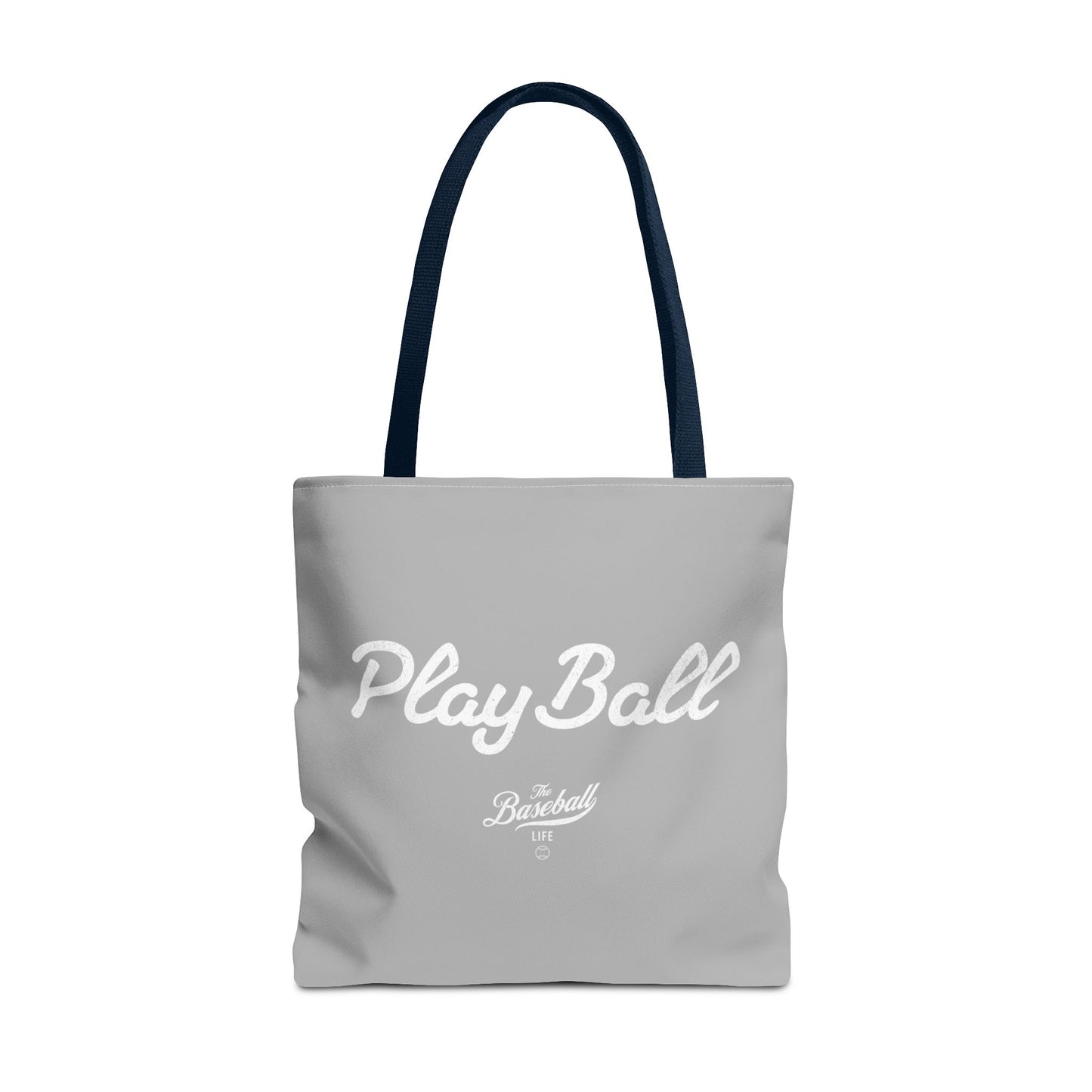 Play Ball Tote Bag_Light Gray with White Print