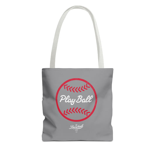 Baseball Icon Play Ball Tote Bag_Gray