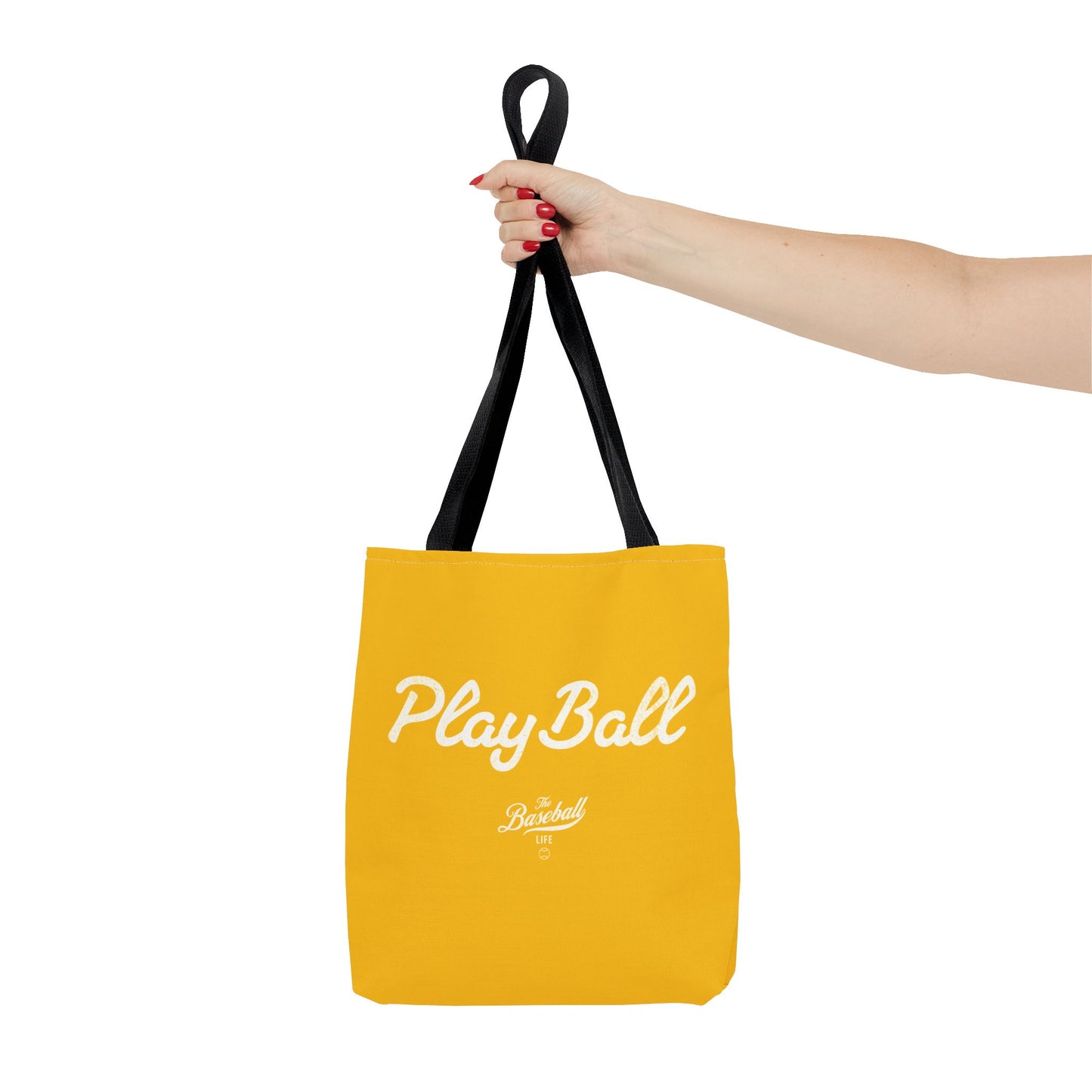 Play Ball Tote Bag_Yellow Gold with White Print