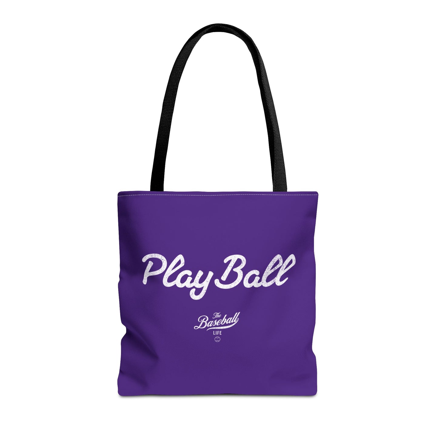 Play Ball Tote Bag_Purple with White Print