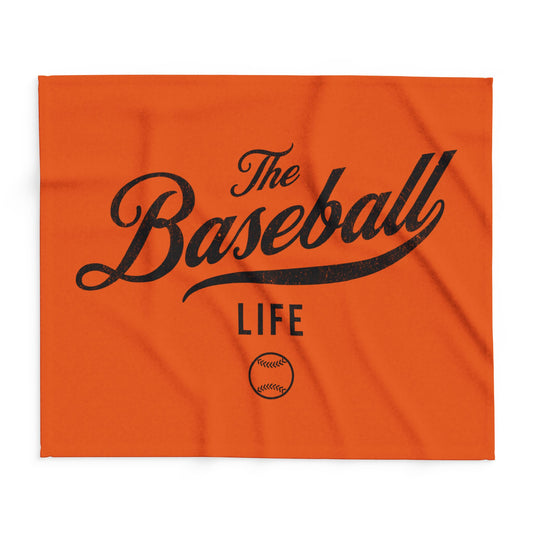 Fleece Blanket_Orange w Black Print