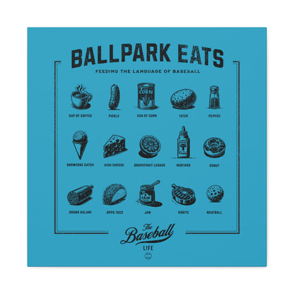 Ballpark Eats_Feeding the Language of Baseball Wall Art Canvas_Aqua