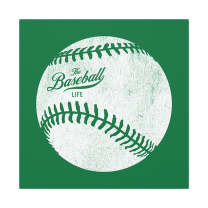 Weathered Baseball Wall Art Canvas_Green