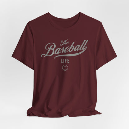 The Baseball Life Classic Script T-Shirt_Silver Gray Print