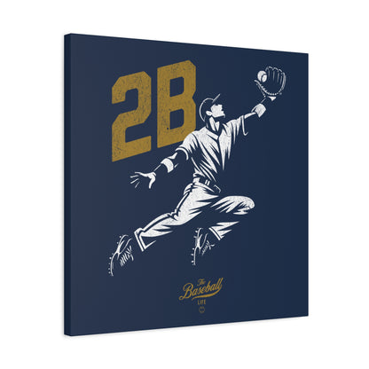 2B Second Base Wall Art Canvas_Navy