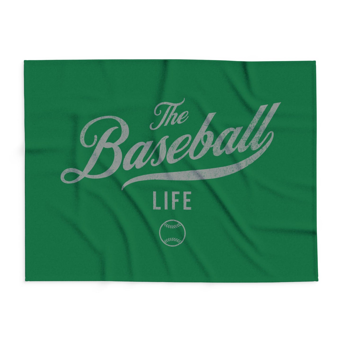 Fleece Blanket_Green w Silver Gray Print