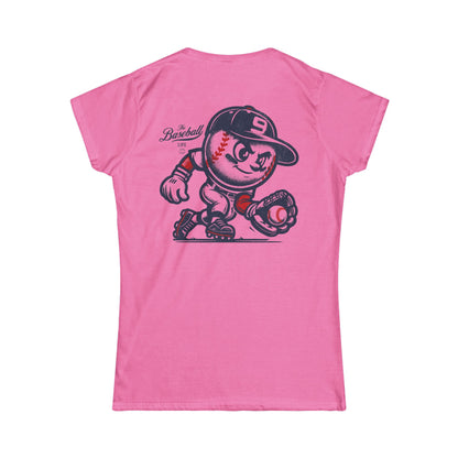 Mr. Baseball Mascot Fielding Women's T-Shirt