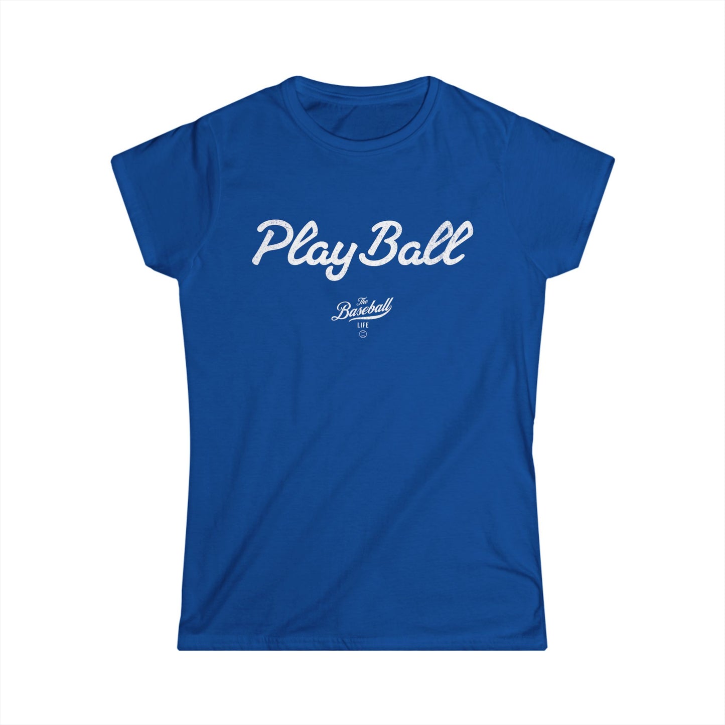 Women's Play Ball Baseball T-Shirt - White Print
