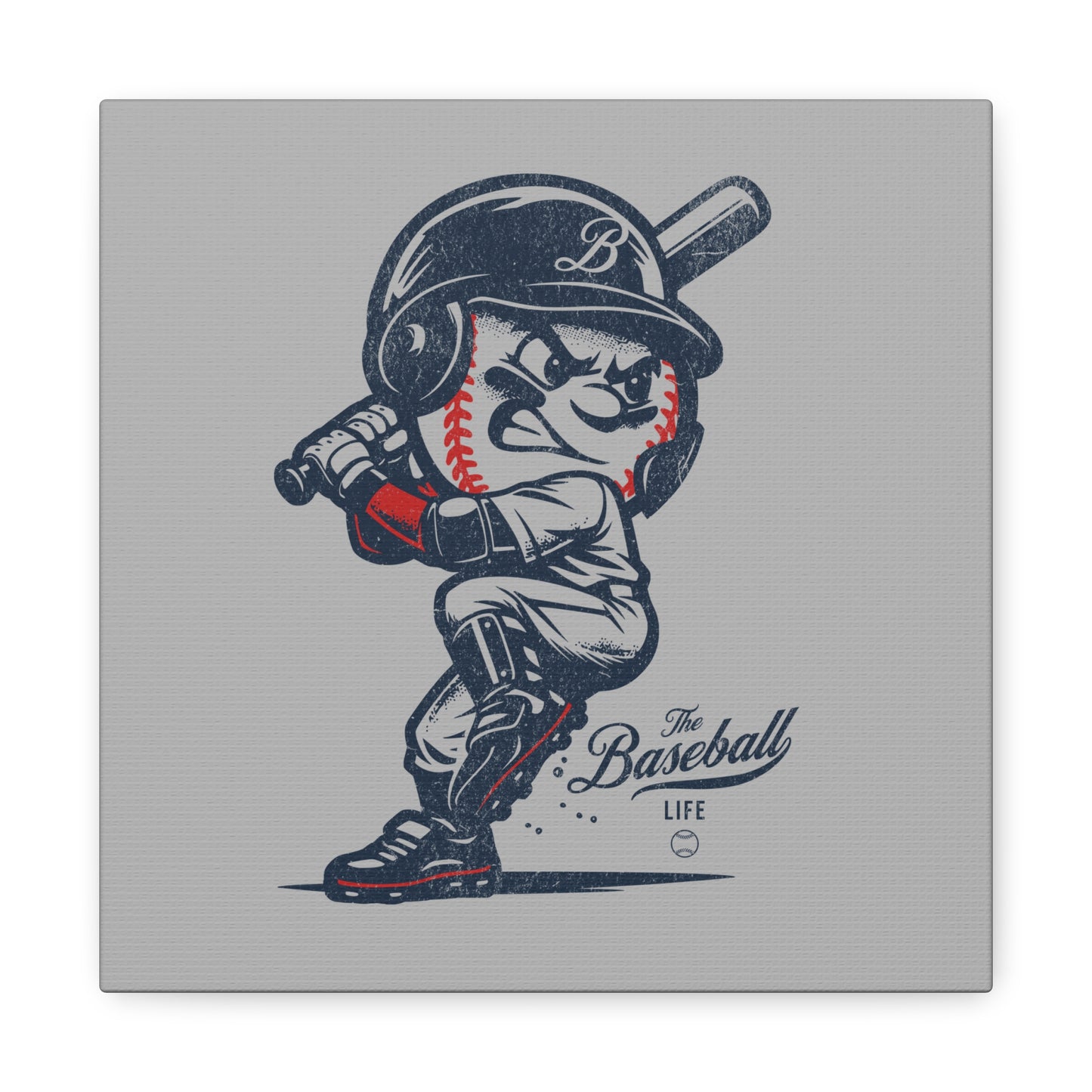 Mr. Baseball Mascot Batting Wall Art Canvas