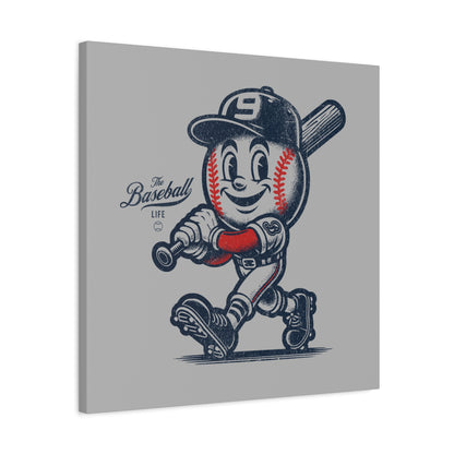 Mr. Baseball Mascot Batter Up! Wall Art Canvas