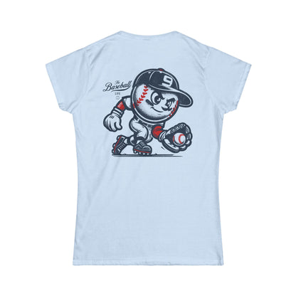 Mr. Baseball Mascot Fielding Women's T-Shirt