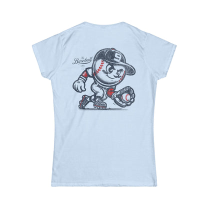 Women's Mr. Baseball Mascot Fielding T-Shirt