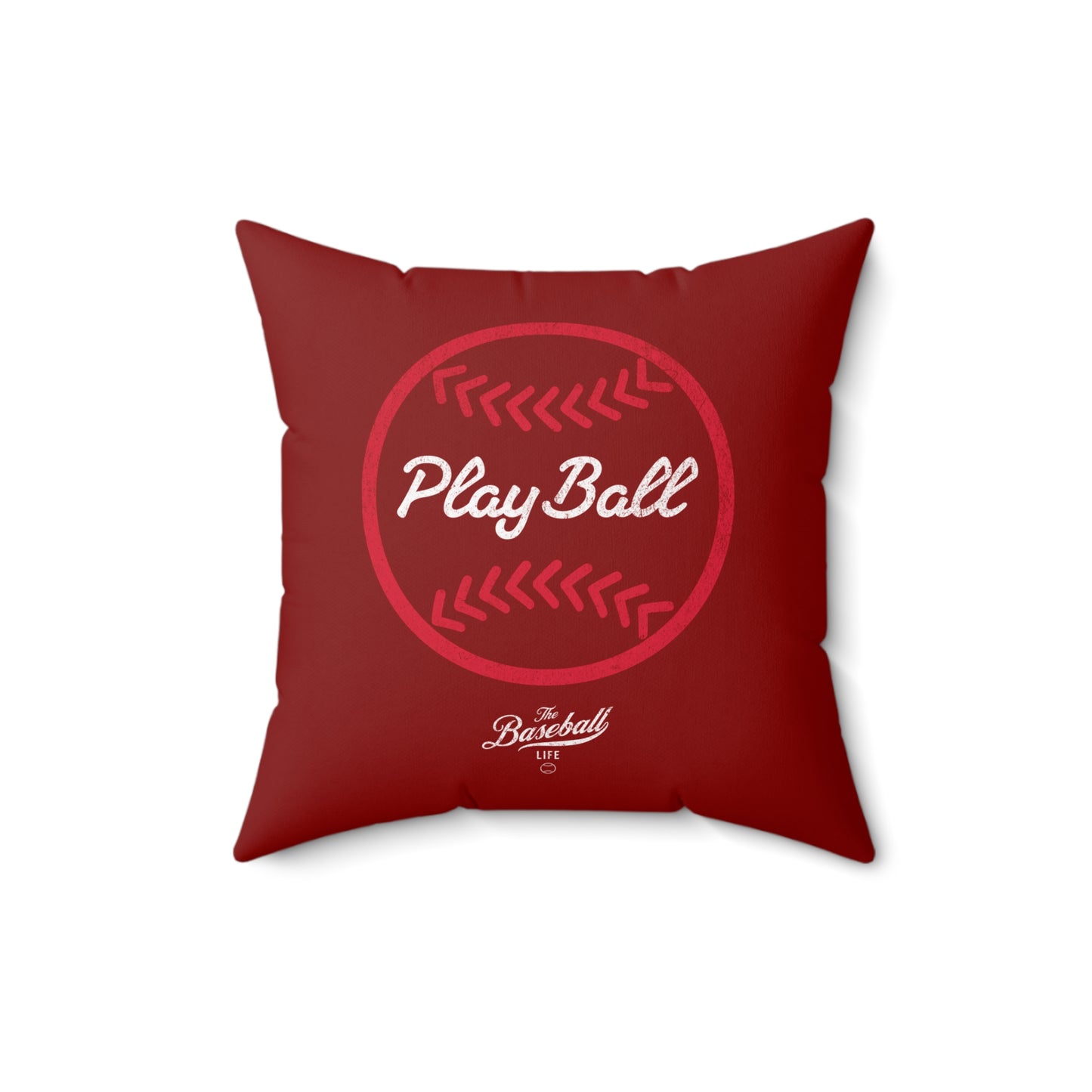 Accent Pillow_Play Ball Graphic Baseball_Maroon