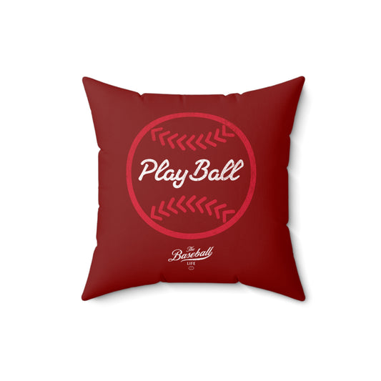 Accent Pillow_Play Ball Graphic Baseball_Maroon