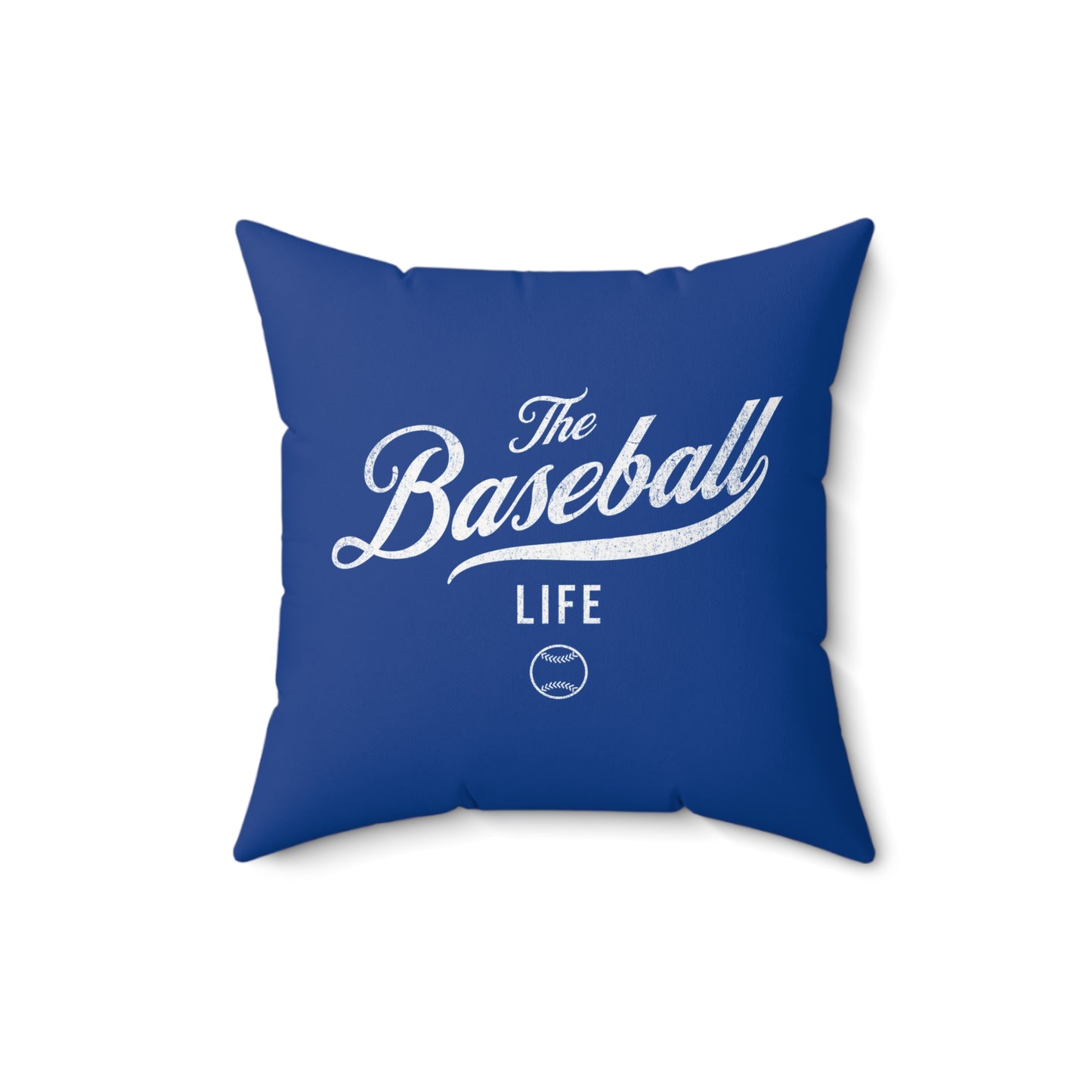 The Baseball Life Accent Pillow_Royal w White Print