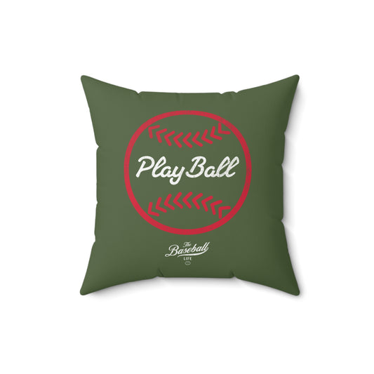 Accent Pillow_Play Ball Graphic Baseball_Military Green
