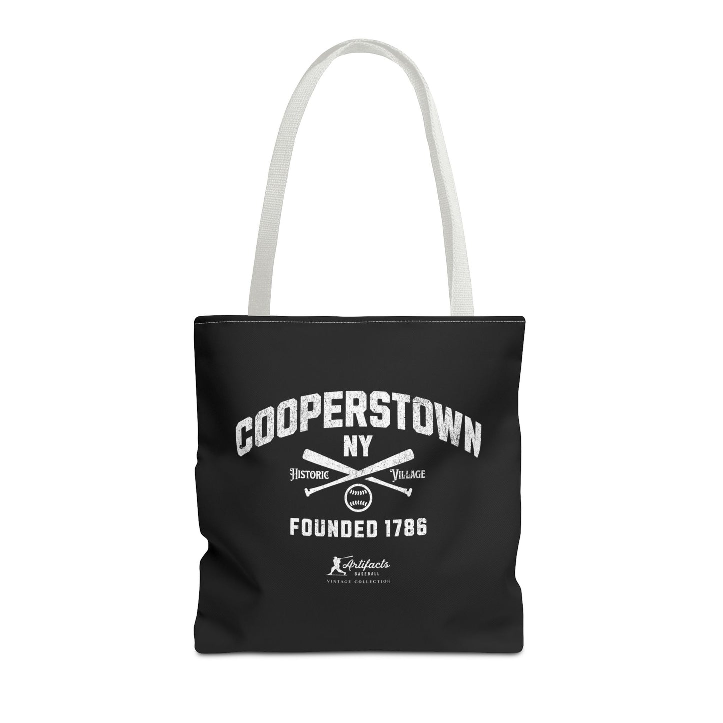 Cooperstown, NY Tote Bag_Black w White Print