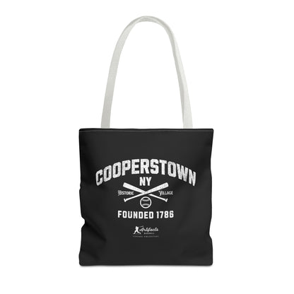 Cooperstown, NY Tote Bag_Black w White Print