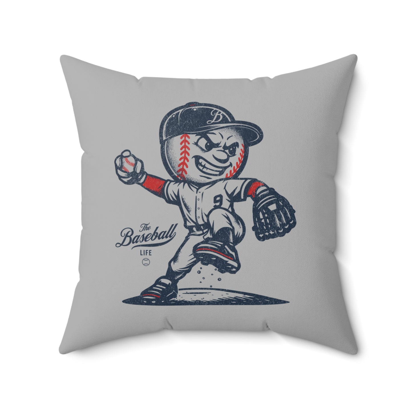 Accent Pillow Mr. Baseball Mascot Pitching