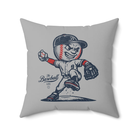 Accent Pillow Mr. Baseball Mascot Pitching