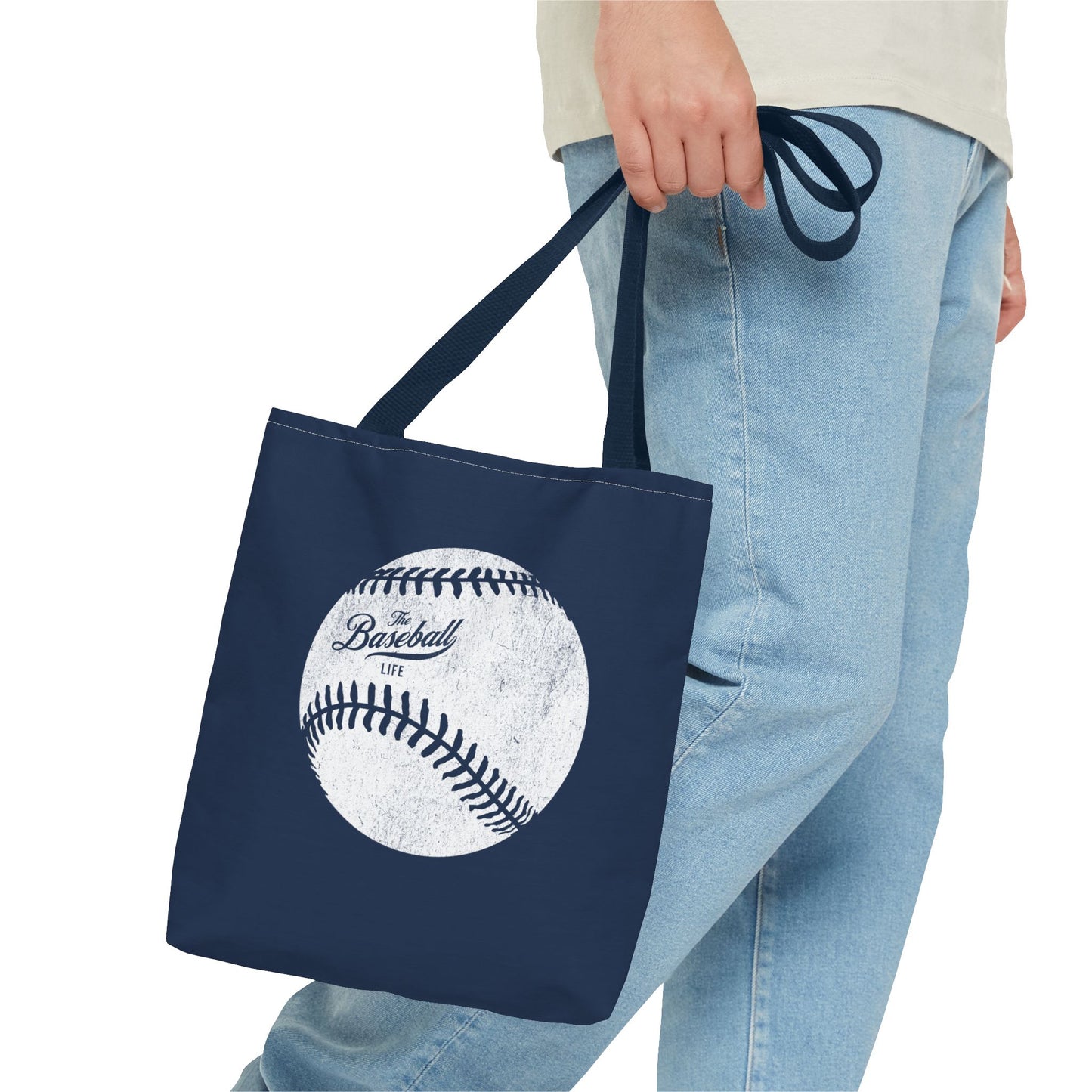 Weathered Baseball Tote Bag_Navy