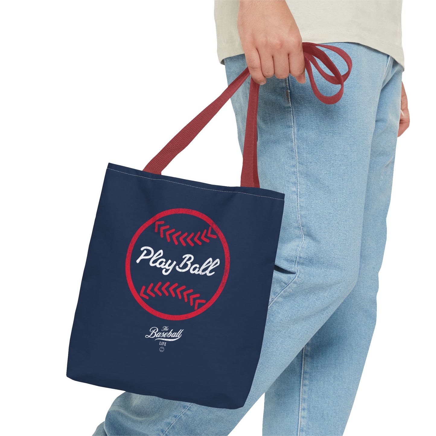 Baseball Icon Play Ball Tote Bag_Navy