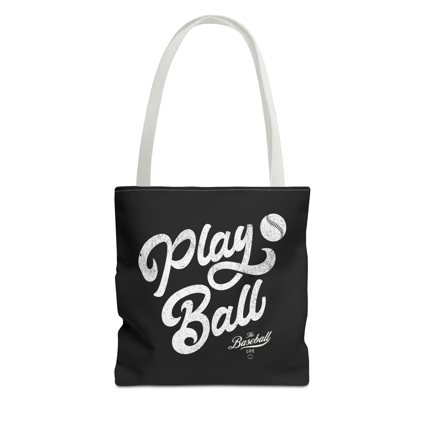 Play Ball Script Tote Bag_Black