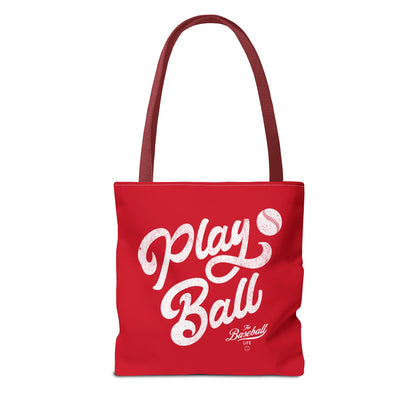 Play Ball Script Tote Bag