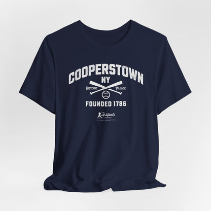 Cooperstown NY Baseball T-Shirt - White Print