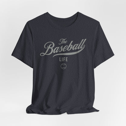 The Baseball Life Classic Script T-Shirt_Silver Gray Print