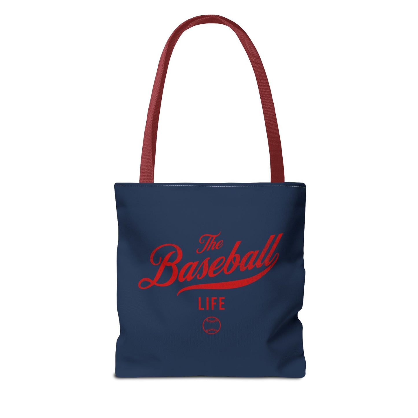 The Baseball Life Tote Bag_Navy w Red Print